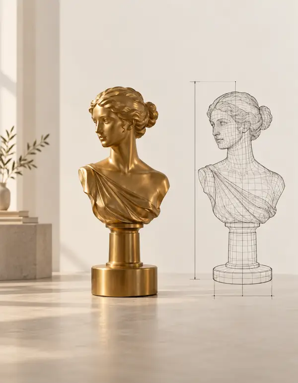 Brass floor lamp design drawing