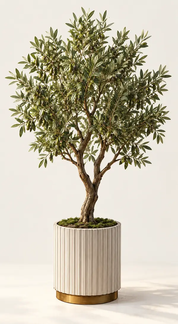 Plant reference card showing a potted tree